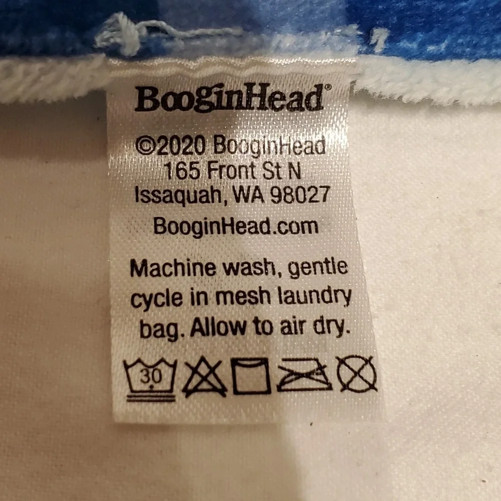 Booginhead Blue Checkered Elephant Lovey Teether Knotted